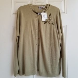 NWT - G Knitwear Sage Green 2 Piece Cardigan